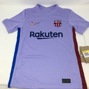 FC Barcelona Nike Dri Fit Unisex Kids Youth Away Football Jersey Purple S New